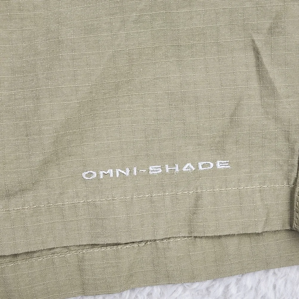Columbia PFG Shorts Mens 40 Sage Green Ripstop Omni-Shade Fishing Cargo Outdoor
